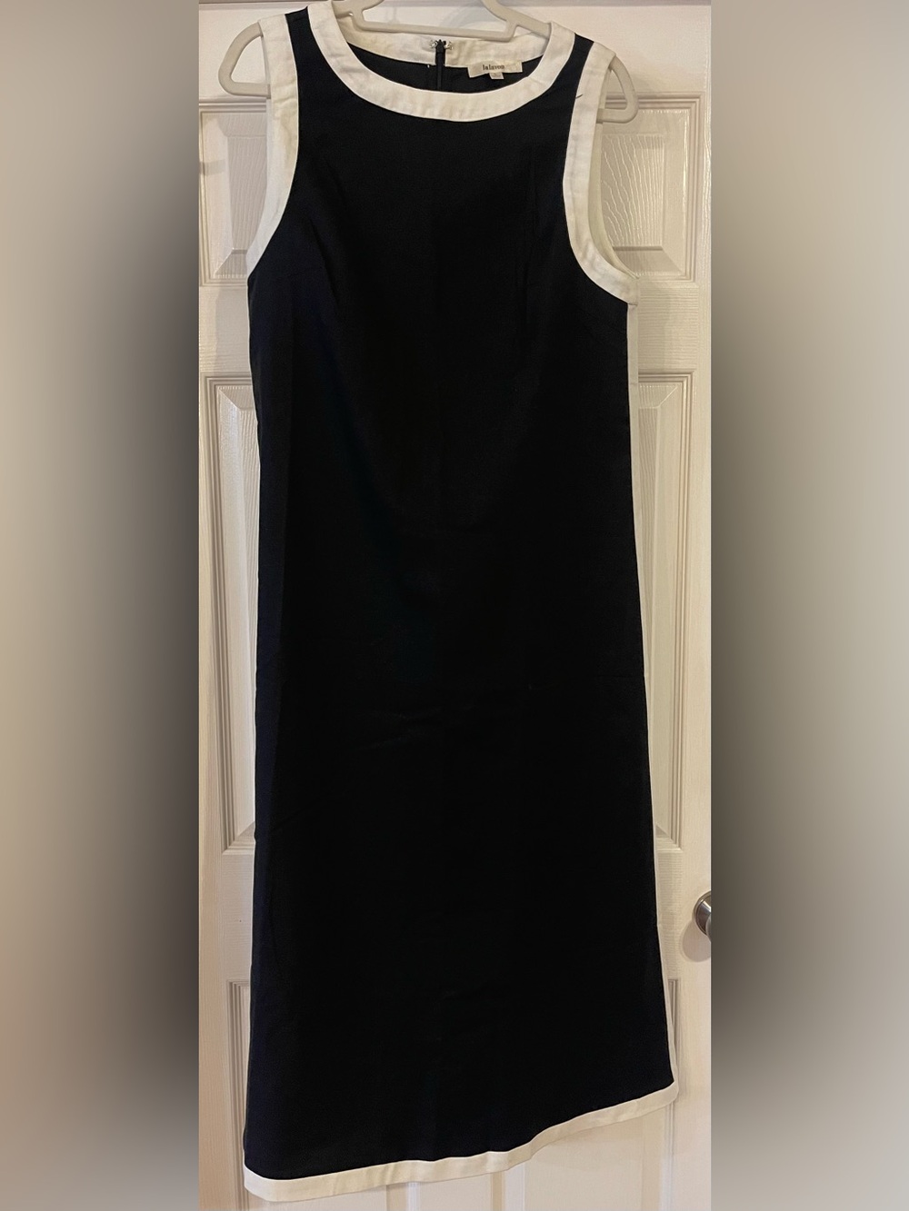 Lalavon Black Linen Shift Dress Size L